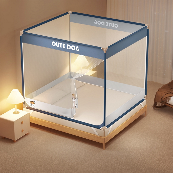 91家纺网 家纺一手货源 找家纺 佳梦家纺 2024新款方顶坐床蚊帐系列 柠檬烫画系列 墨镜宝子