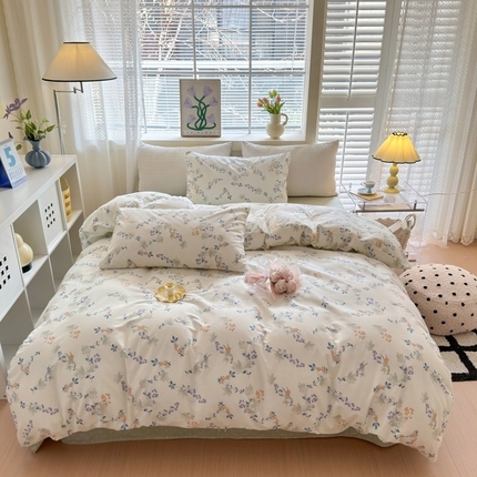 怡家居 2024新款全棉印花第二批碎花类四件套 蓝色妖姬