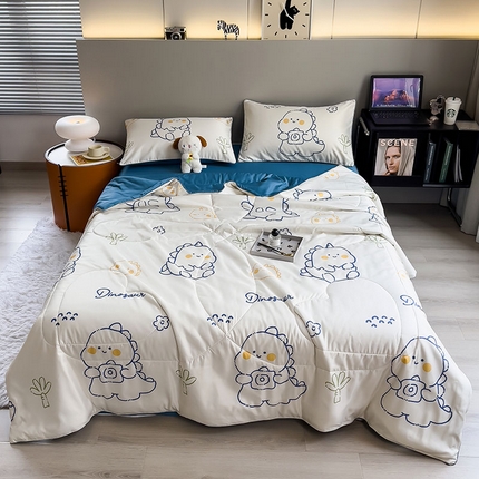 91家纺网 家纺一手货源 找家纺 （总）缦纱 2024新款印花水洗真丝夏被四件套空调被夏凉被