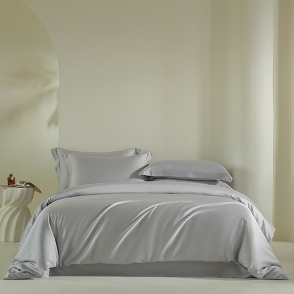 （总）618家纺 2024新款A类60S100支兰精天丝四件套-简约系列 天丝简约银河灰