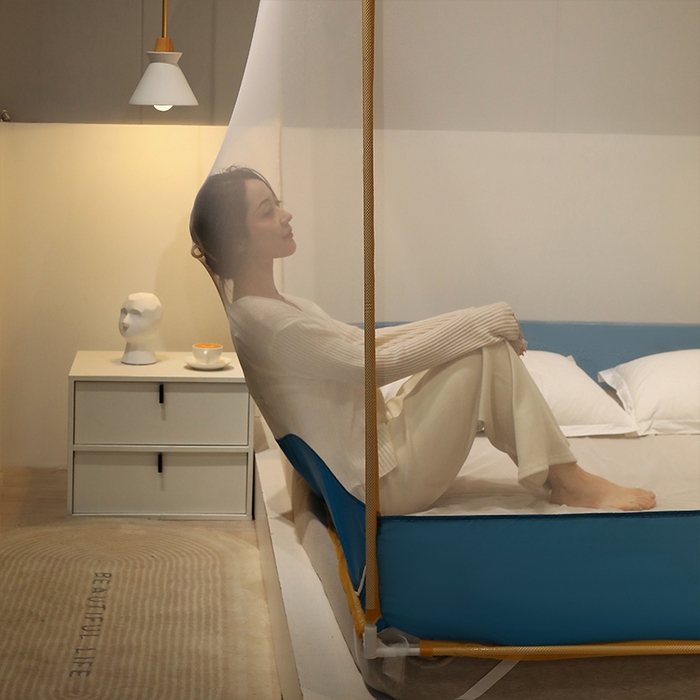 91家纺网 家纺一手货源 找家纺 佳梦家纺 2023新款方顶印花坐床蚊帐 恐龙岛