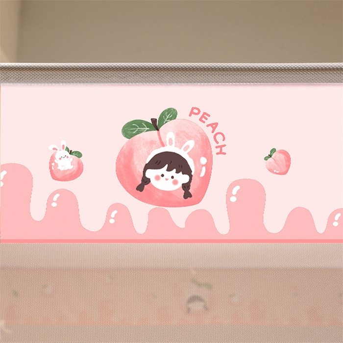 91家纺网 家纺一手货源 找家纺 佳梦家纺 2023新款方顶印花坐床蚊帐 蜜桃小雅