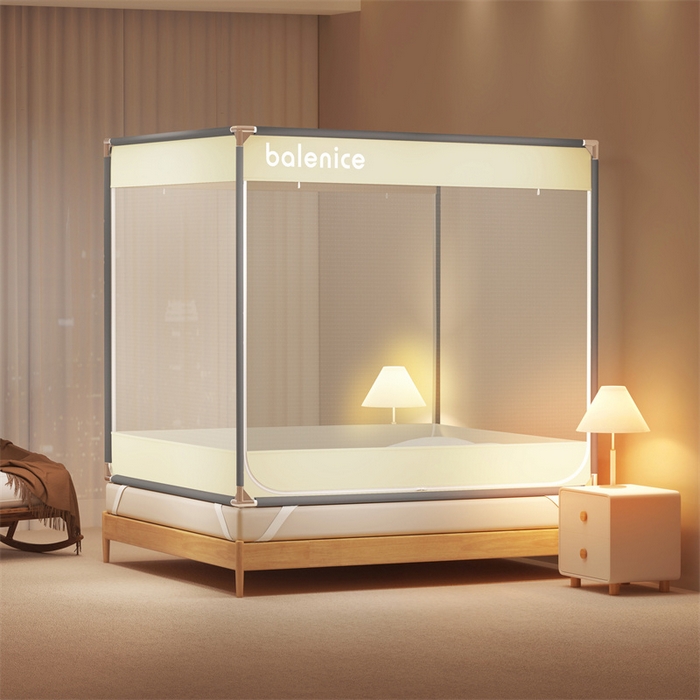 91家纺网 家纺一手货源 找家纺 佳梦家纺 2024新款方顶坐床蚊帐系列 光年系列 光年米