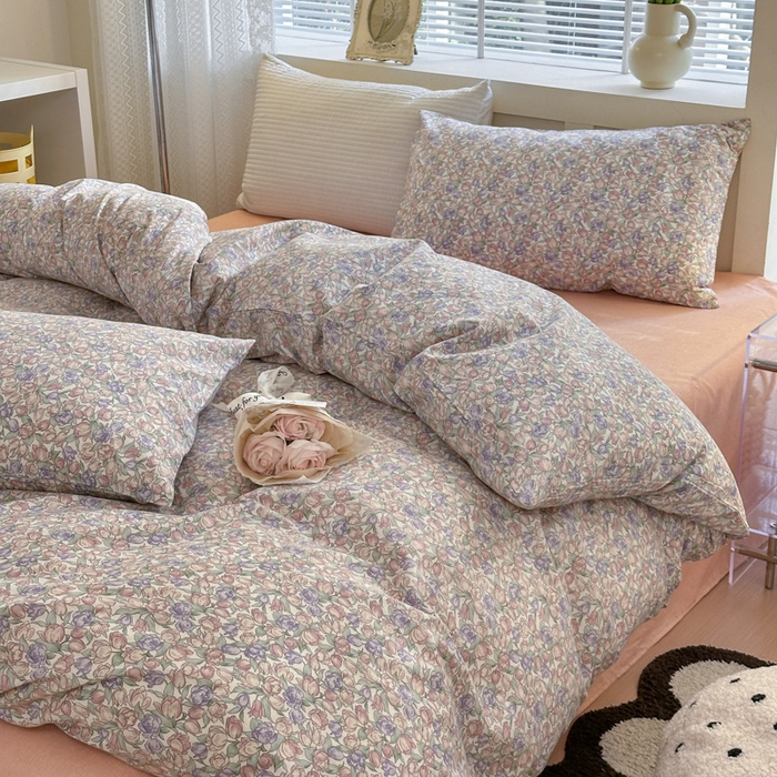 91家纺网 家纺一手货源 找家纺 怡家居 2024新款全棉印花第二批碎花类四件套 花沫-粉