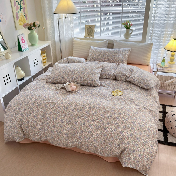 91家纺网 家纺一手货源 找家纺 怡家居 2024新款全棉印花第二批碎花类四件套 花沫-粉