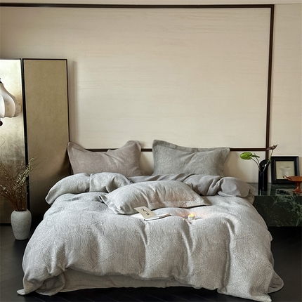 91家纺网 家纺一手货源 找家纺 璞素 2024新款三层纱四件套星辰 星辰灰