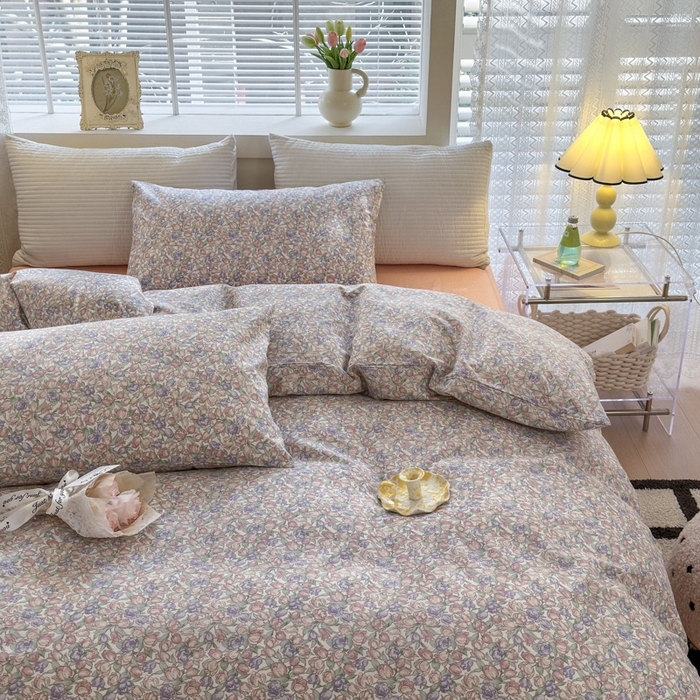 91家纺网 家纺一手货源 找家纺 怡家居 2024新款全棉印花第二批碎花类四件套 花沫-粉