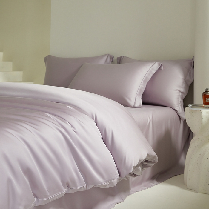 91家纺网 家纺一手货源 找家纺 （总）618家纺 2024新款A类60S100支兰精天丝四件套-简约系列 天丝简约蓝莲紫