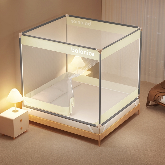 91家纺网 家纺一手货源 找家纺 佳梦家纺 2024新款方顶坐床蚊帐系列 光年系列 光年米