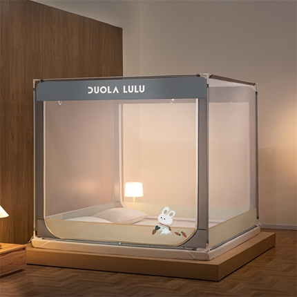 91家纺网 家纺一手货源 找家纺 （总）佳梦家纺 2023新款方顶烫画坐床蚊帐