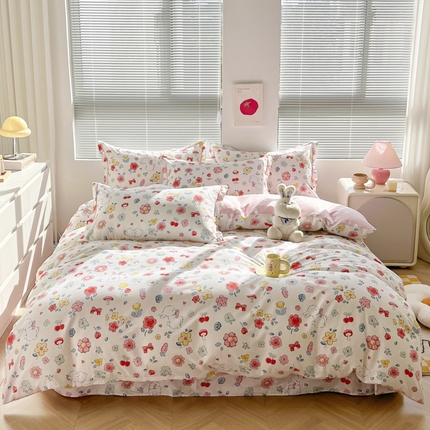 91家纺网 家纺一手货源 找家纺 （总）简约家纺 2025新款全棉斜纹13070田园风印花四件套