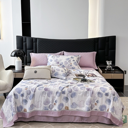 娇逸家居 2025新款50支莱赛尔镂空花边印花天丝夏被 灵汐