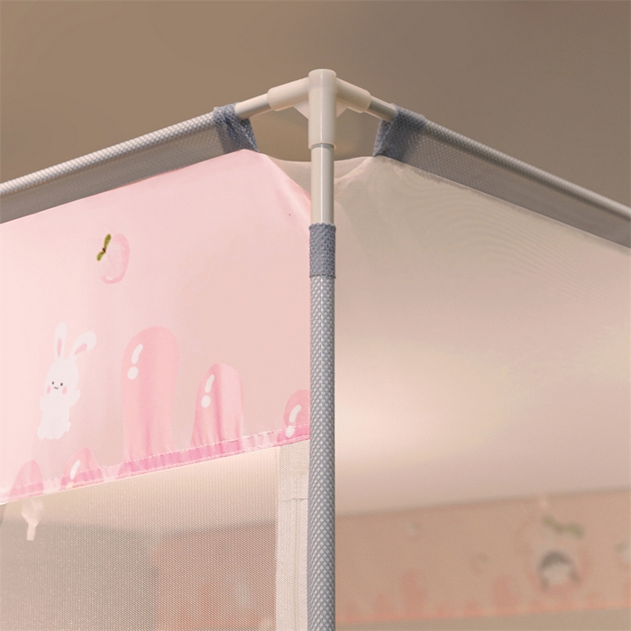 91家纺网 家纺一手货源 找家纺 佳梦家纺 2023新款方顶印花坐床蚊帐 蜜桃小雅