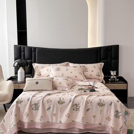 娇逸家居 2025新款50支莱赛尔镂空花边印花天丝夏被 乖乖龙