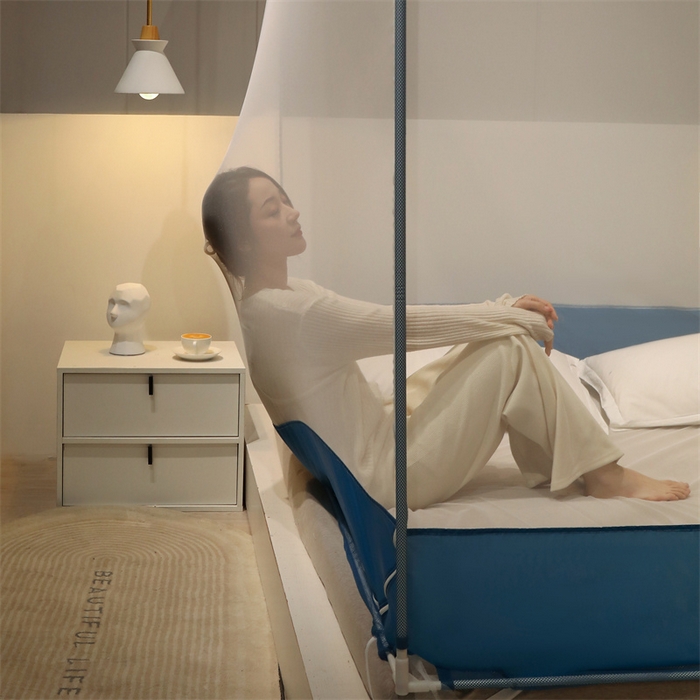 91家纺网 家纺一手货源 找家纺 佳梦家纺 2023新款方顶印花坐床蚊帐 漫游星空