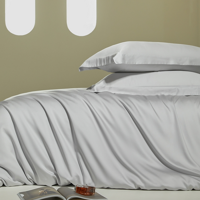 91家纺网 家纺一手货源 找家纺 （总）618家纺 2024新款A类60S100支兰精天丝四件套-简约系列 天丝简约银河灰