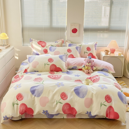 91家纺网 家纺一手货源 找家纺 （总）简约家纺 2025新款全棉斜纹13070田园风印花四件套