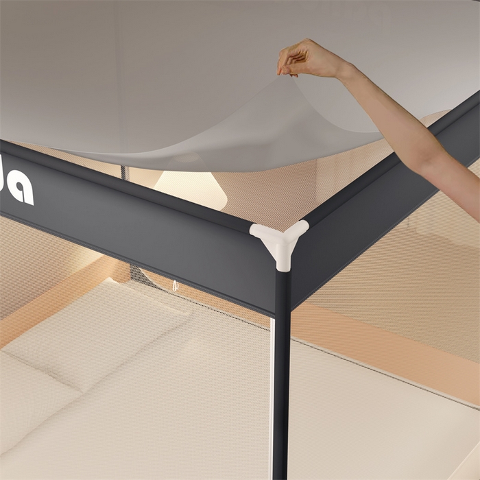 91家纺网 家纺一手货源 找家纺 佳梦家纺 2024新款方顶坐床蚊帐系列 柠檬烫画系列 福宝趴趴