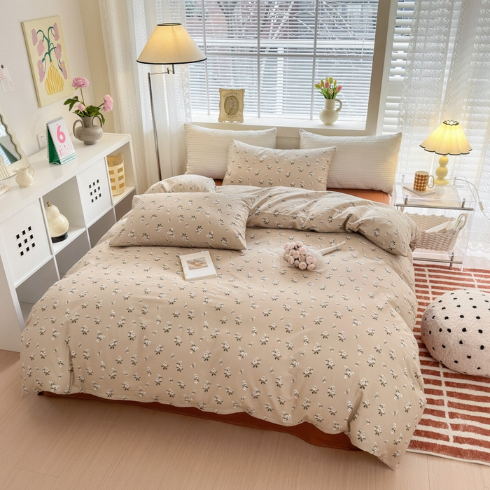 91家纺网 家纺一手货源 找家纺 怡家居 2024新款全棉印花第二批碎花类四件套 墨彩