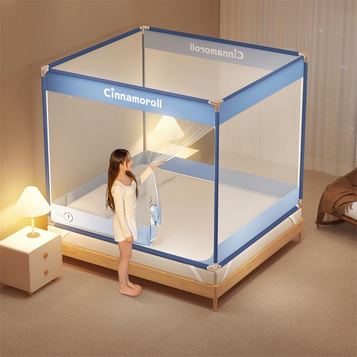 91家纺网 家纺一手货源 找家纺 佳梦家纺 2024新款方顶坐床蚊帐系列 三丽鸥系列 小鸟玉桂