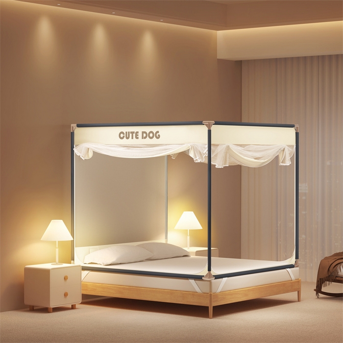 91家纺网 家纺一手货源 找家纺 佳梦家纺 2024新款方顶坐床蚊帐系列 柠檬烫画系列 洛可可