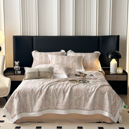 91家纺网 家纺一手货源 找家纺 （总）娇逸家居 2025新款50支莱赛尔银萃天丝镂空花边印花夏被夏凉被