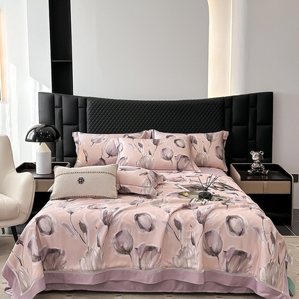 91家纺网 家纺一手货源 找家纺 （总）娇逸家居 2025新款50支莱赛尔镂空花边印花天丝夏被