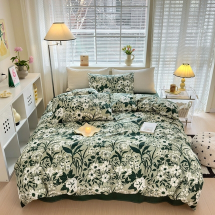 怡家居 2024新款全棉印花第二批碎花类四件套 绿意