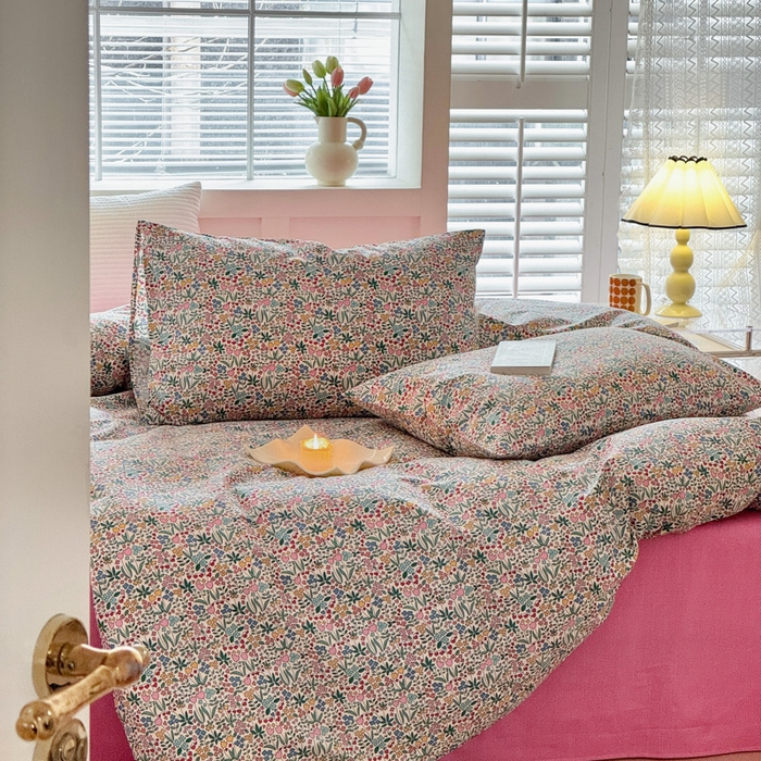 91家纺网 家纺一手货源 找家纺 怡家居 2024新款全棉印花第二批碎花类四件套 花绘