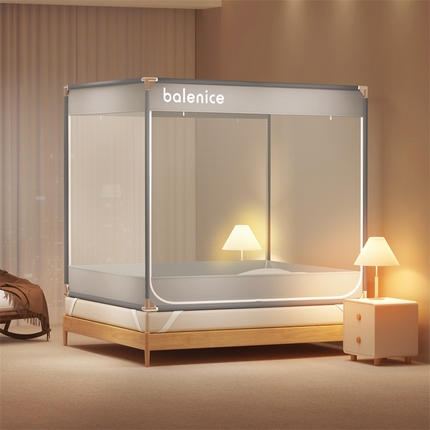 佳梦家纺 2024新款方顶坐床蚊帐系列 光年系列 光年灰