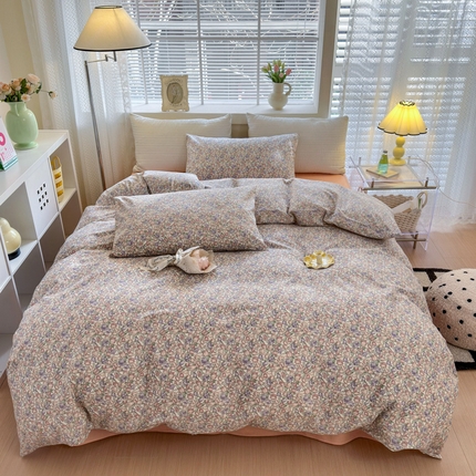 怡家居 2024新款全棉印花第二批碎花类四件套 花沫-粉