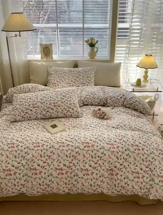 91家纺网 家纺一手货源 找家纺 怡家居 2024新款全棉印花第二批碎花类四件套 漫花香