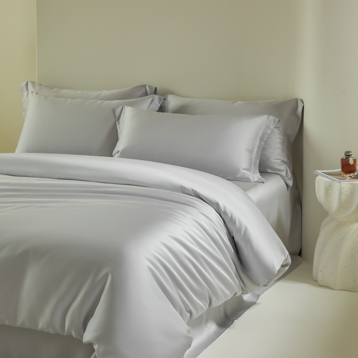 91家纺网 家纺一手货源 找家纺 （总）618家纺 2024新款A类60S100支兰精天丝四件套-简约系列 天丝简约银河灰