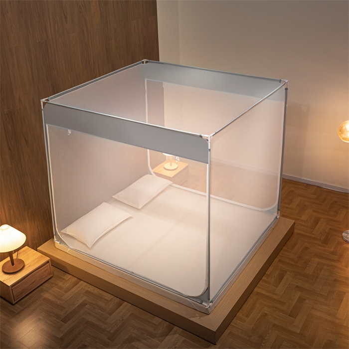 91家纺网 家纺一手货源 找家纺 （总）佳梦家纺 2023新款大方纯色坐床蚊帐