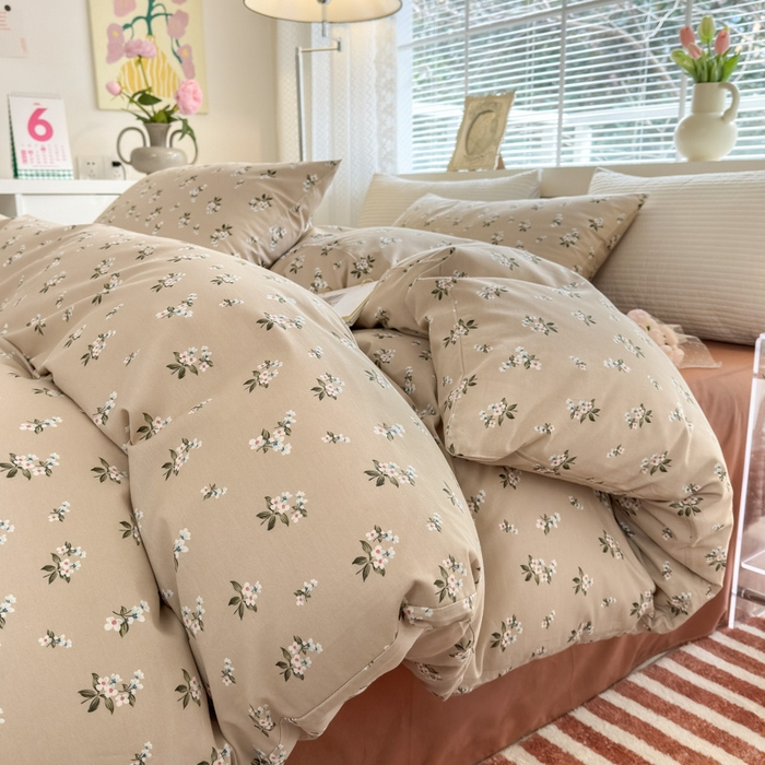 91家纺网 家纺一手货源 找家纺 怡家居 2024新款全棉印花第二批碎花类四件套 墨彩