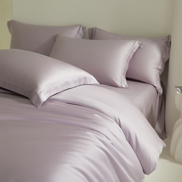 91家纺网 家纺一手货源 找家纺 （总）618家纺 2024新款A类60S100支兰精天丝四件套-简约系列 天丝简约蓝莲紫