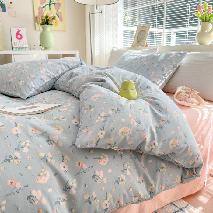 91家纺网 家纺一手货源 找家纺 怡家居 2024新款全棉印花第二批碎花类四件套 千寻