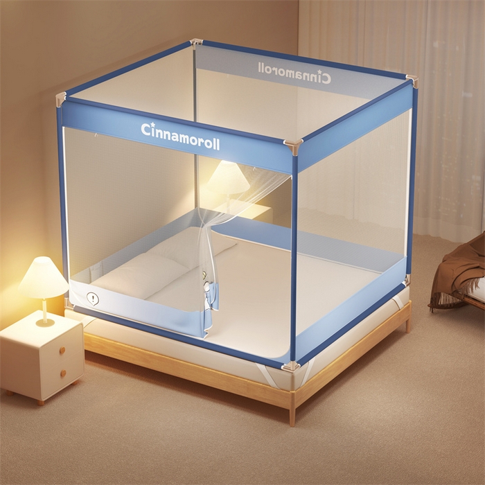 91家纺网 家纺一手货源 找家纺 佳梦家纺 2024新款方顶坐床蚊帐系列 三丽鸥系列 小鸟玉桂