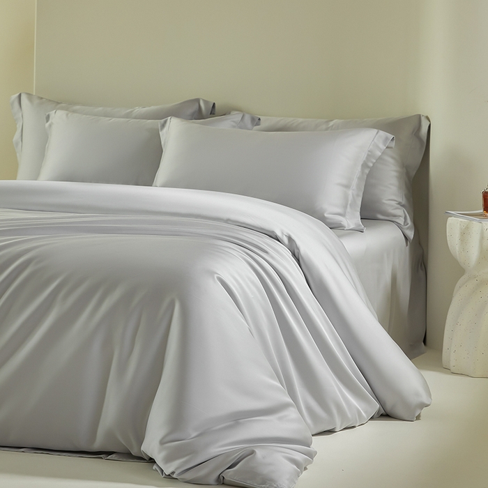 91家纺网 家纺一手货源 找家纺 （总）618家纺 2024新款A类60S100支兰精天丝四件套-简约系列 天丝简约银河灰