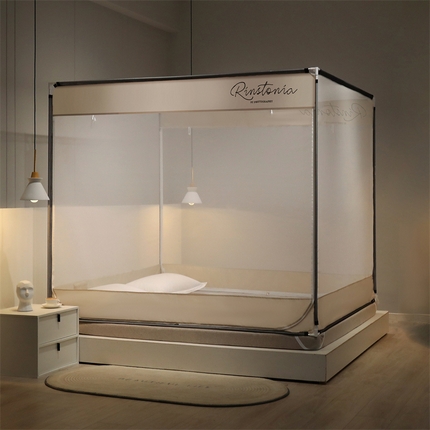 91家纺网 家纺一手货源 找家纺 （总）佳梦家纺 2023新款方顶印花坐床蚊帐