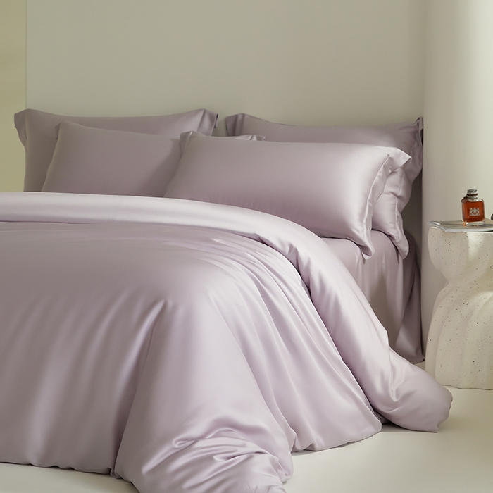 91家纺网 家纺一手货源 找家纺 （总）618家纺 2024新款A类60S100支兰精天丝四件套-简约系列 天丝简约蓝莲紫