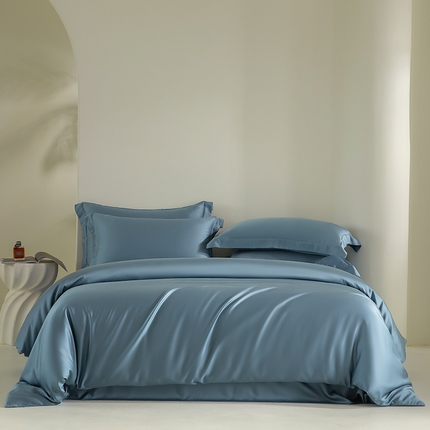 （总）618家纺 2024新款A类60S100支兰精天丝四件套-简约系列 天丝简约海茵蓝