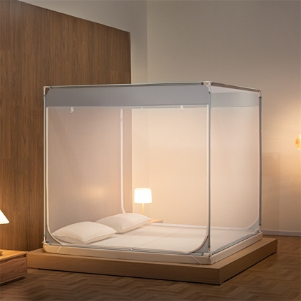 91家纺网 家纺一手货源 找家纺 （总）佳梦家纺 2023新款大方纯色坐床蚊帐