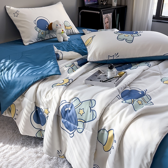 91家纺网 家纺一手货源 找家纺 缦纱 2024新款印花夏被 遨游太空