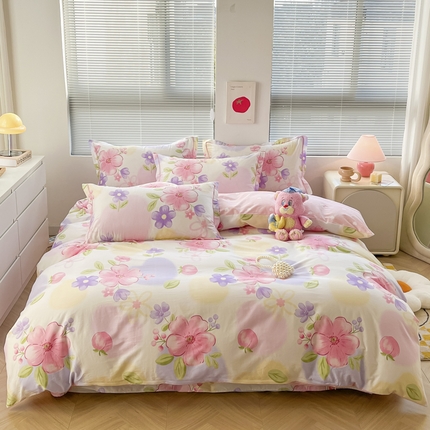 91家纺网 家纺一手货源 找家纺 （总）简约家纺 2025新款全棉斜纹13070田园风印花四件套