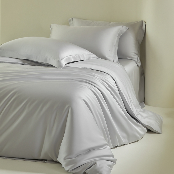 91家纺网 家纺一手货源 找家纺 （总）618家纺 2024新款A类60S100支兰精天丝四件套-简约系列 天丝简约银河灰