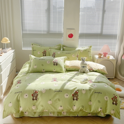 91家纺网 家纺一手货源 找家纺 （总）简约家纺 2025新款全棉斜纹13070田园风印花四件套