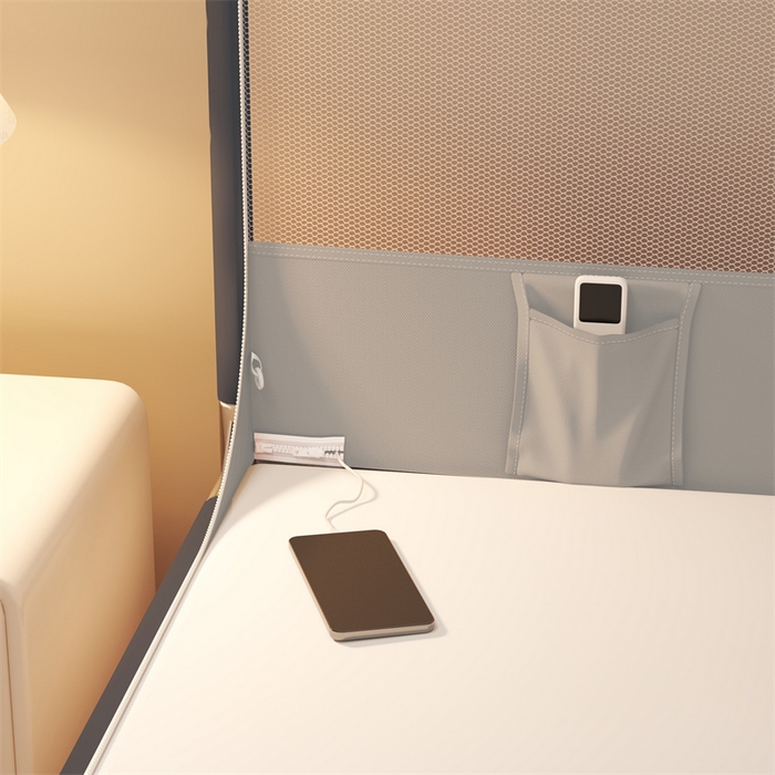 91家纺网 家纺一手货源 找家纺 佳梦家纺 2024新款方顶坐床蚊帐系列 三丽鸥系列 奶茶玉桂-灰