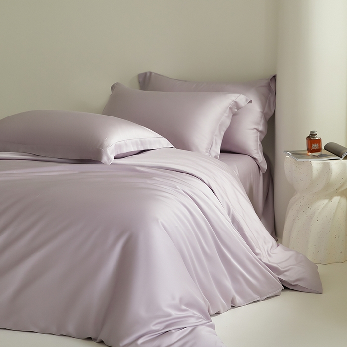 91家纺网 家纺一手货源 找家纺 （总）618家纺 2024新款A类60S100支兰精天丝四件套-简约系列 天丝简约蓝莲紫