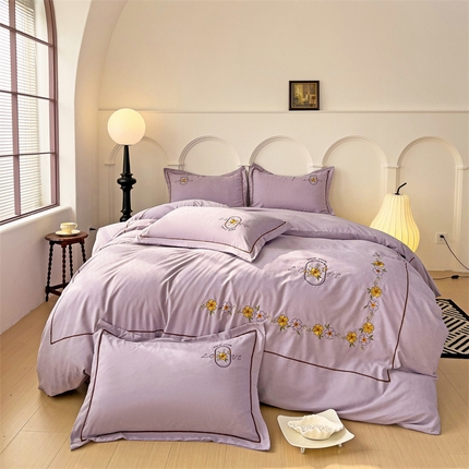 91家纺网 家纺一手货源 找家纺 （总） 庭笙 新款云棉新中式绣花款四件套